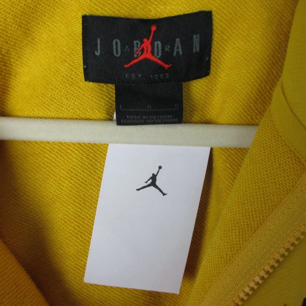 Jordan Jumpman Mens Hoodie Full Zip Thick Yellow L Heavyweight NWT - Picture 5 of 8